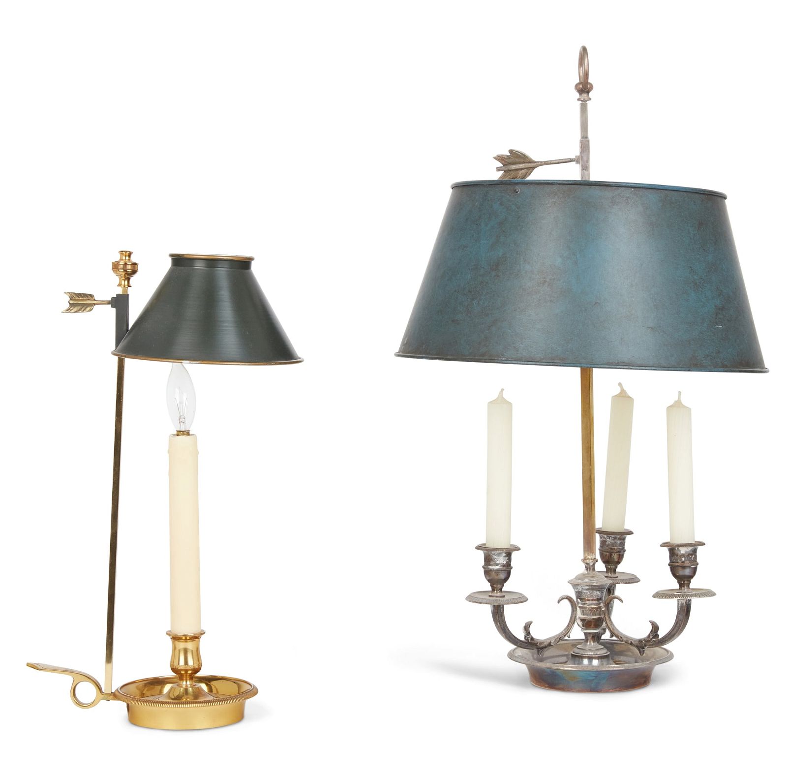 TWO FRENCH BOUILLOTTE LAMPS, 20TH