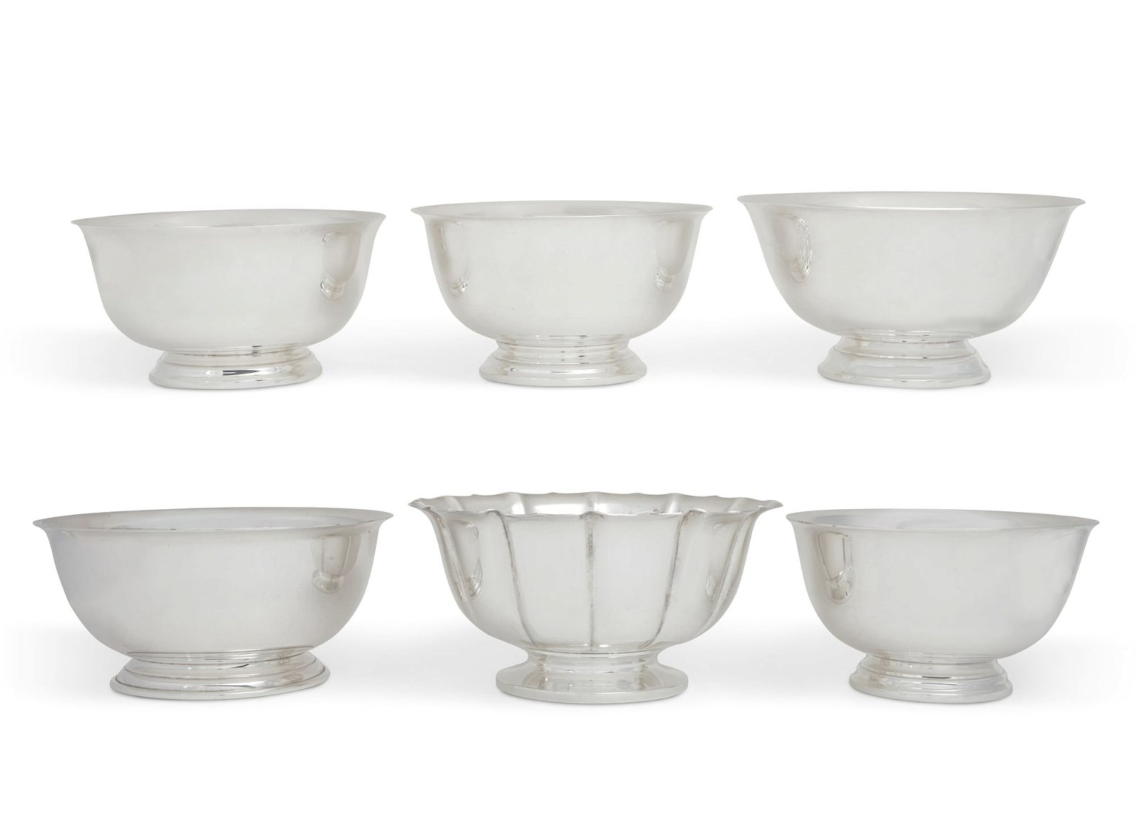 SIX AMERICAN STERLING SILVER BOWLSSix