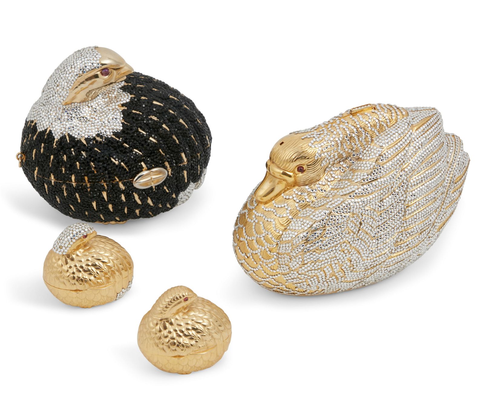 FOUR JUDITH LEIBER BIRD FORM ACCESSORIESFour