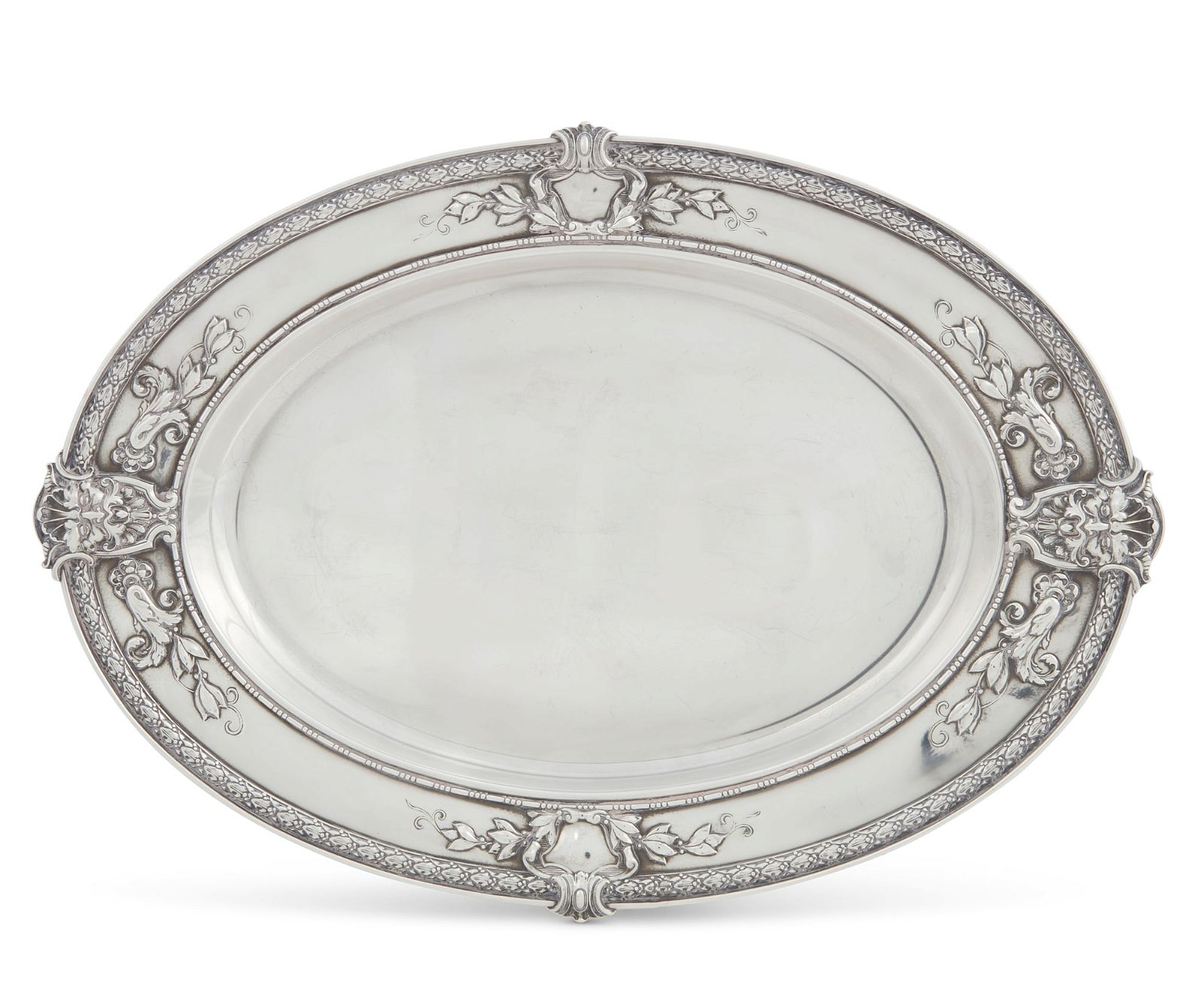 A GORHAM STERLING SILVER OVAL PLATTER,