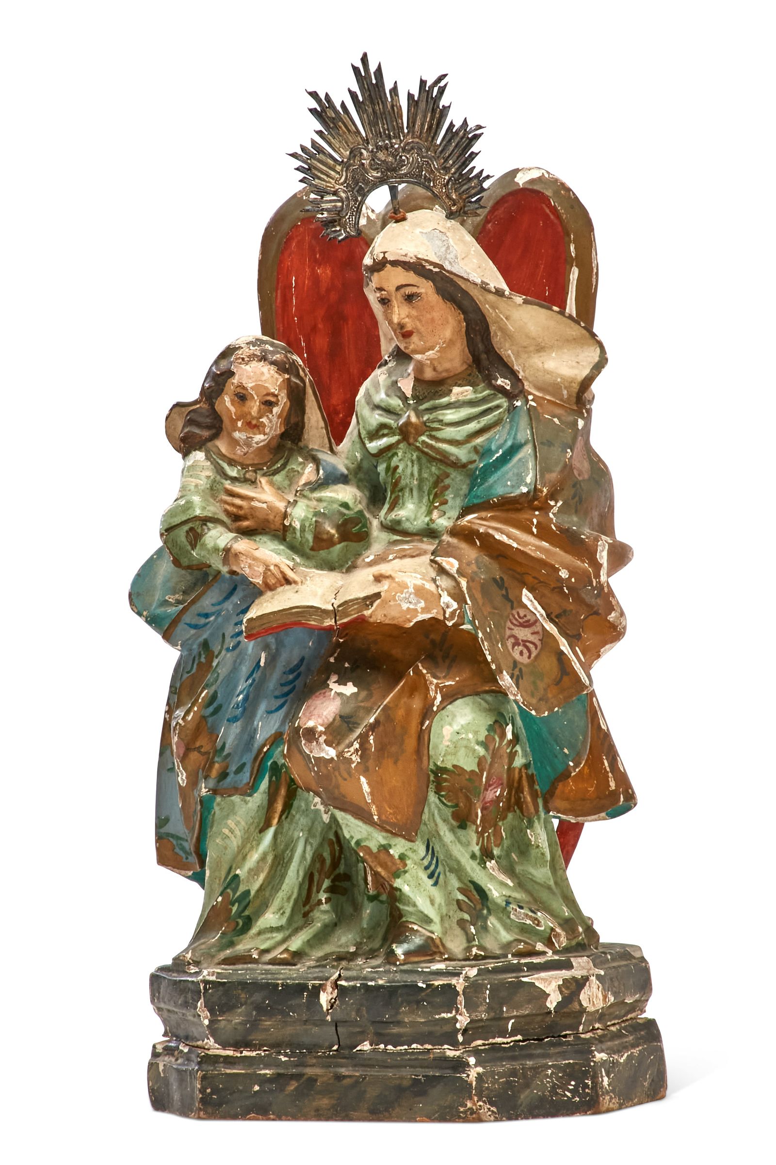 A SPANISH COLONIAL DECORATED FIGURAL