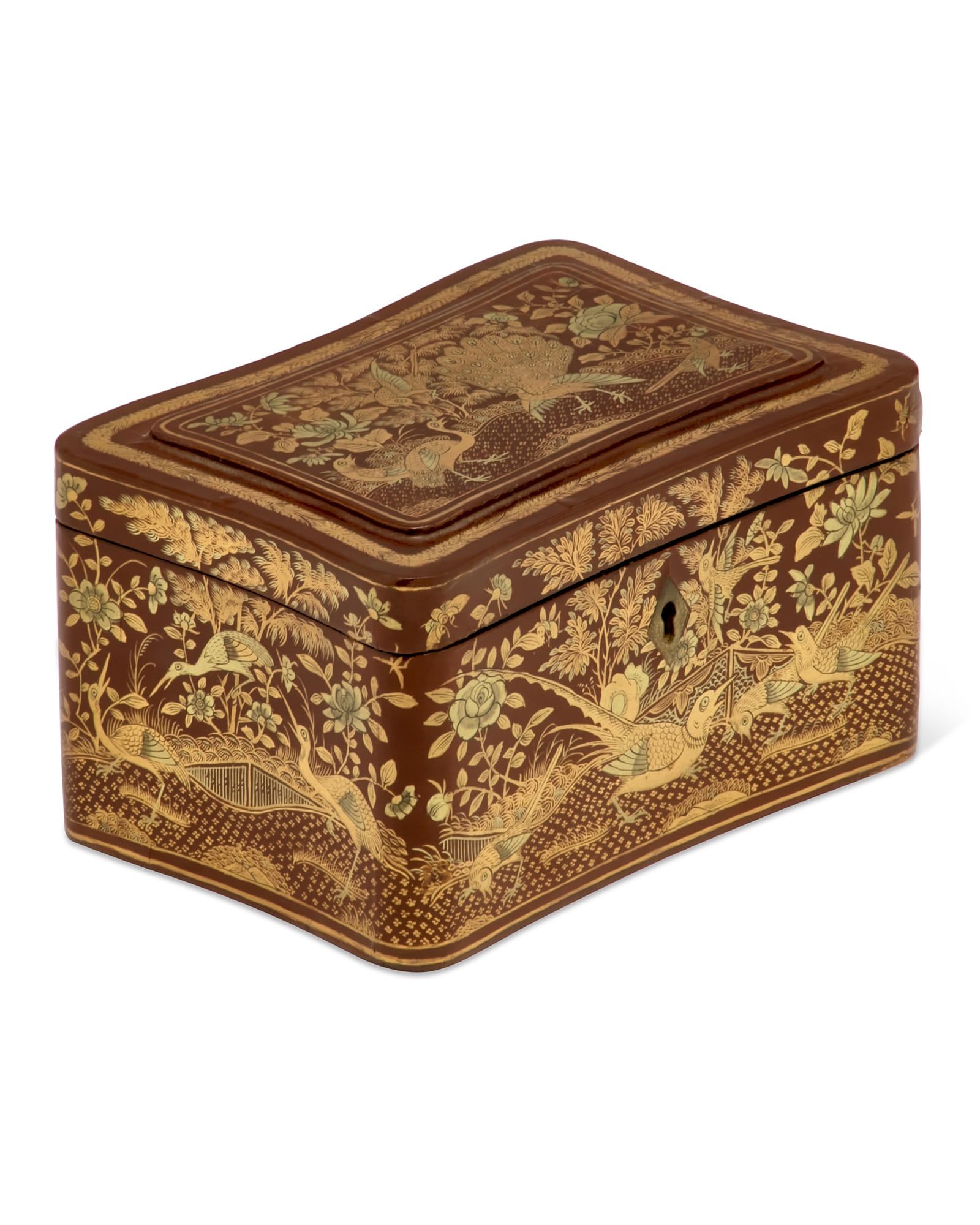 A CHINESE EXPORT GILT AND RED LACQUER