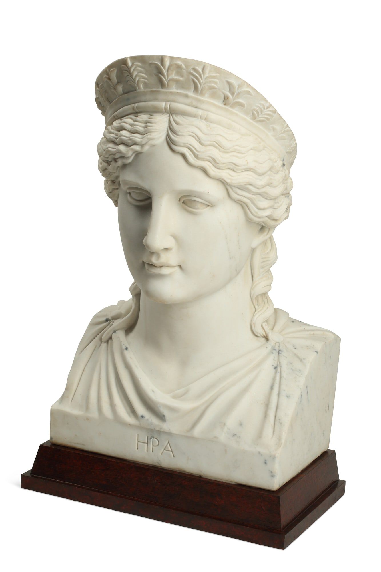 A CLASSICAL STYLE CARVED MARBLE