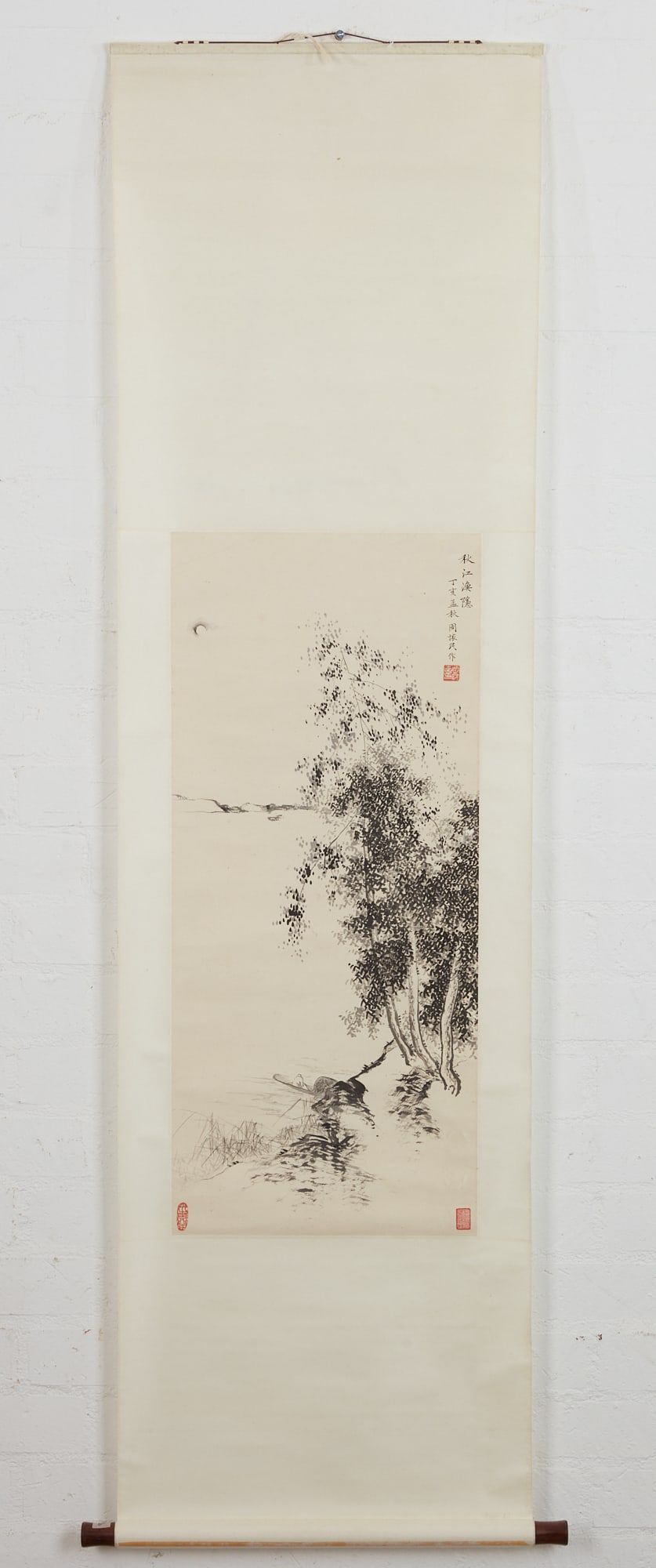 A CHINESE LANDSCAPE PAINTED SCROLLA