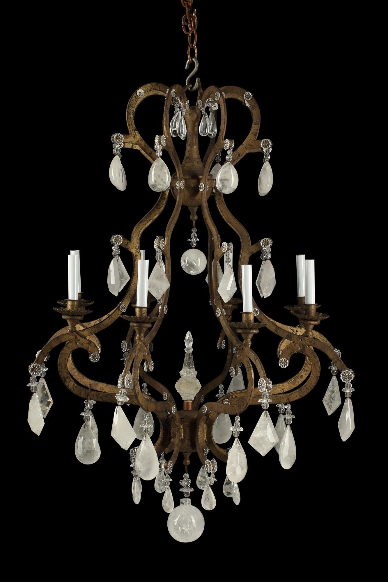 A SPANISH BAROQUE STYLE EIGHT LIGHT