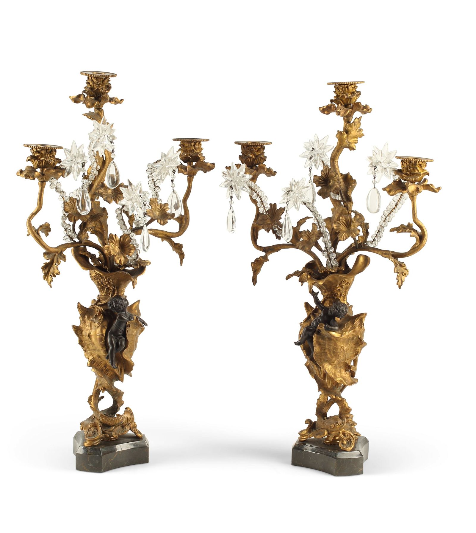 A PAIR OF FRENCH BELLE EPOQUE CANDELABRAA