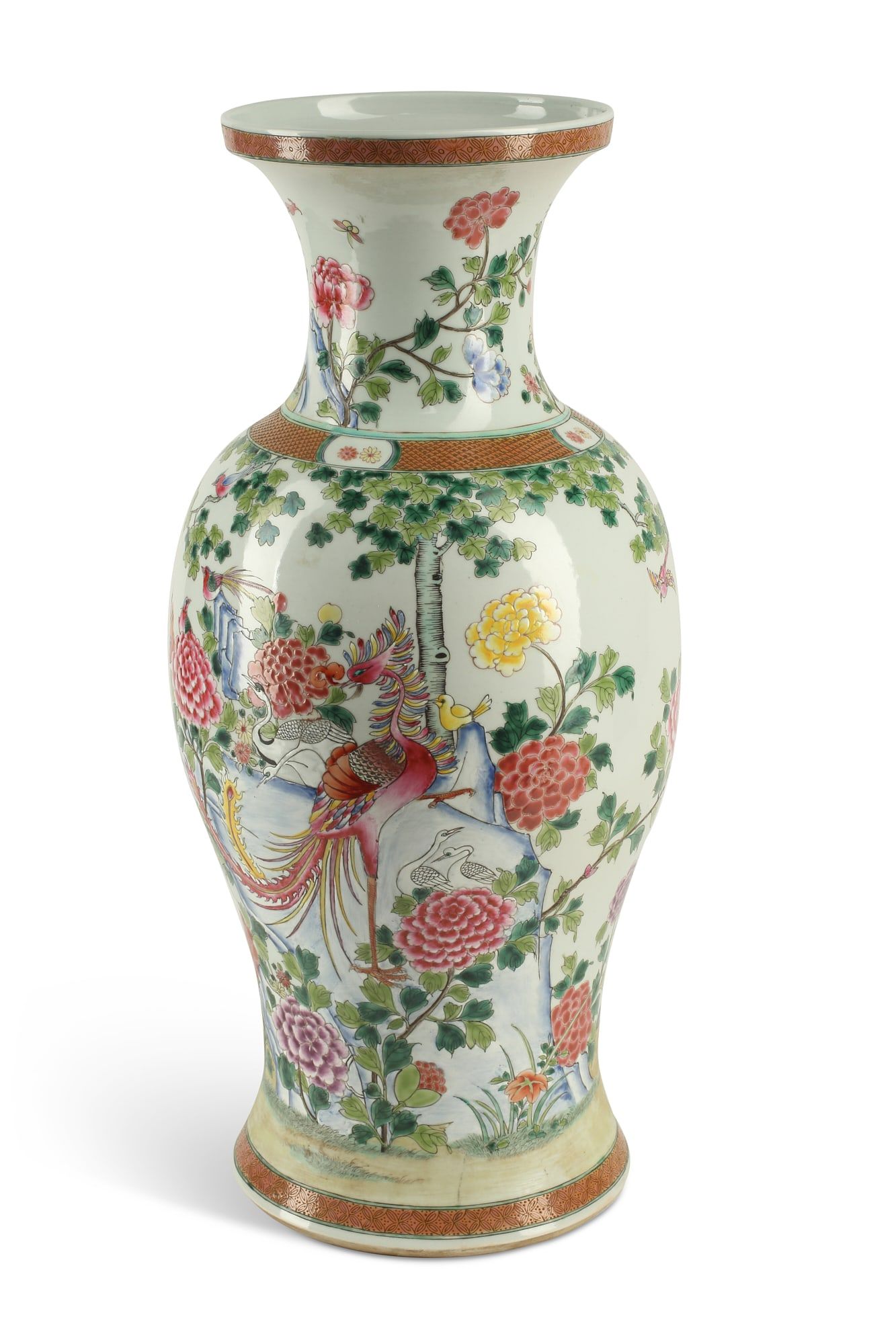 A CHINESE FAMILLE ROSE BALUSTER