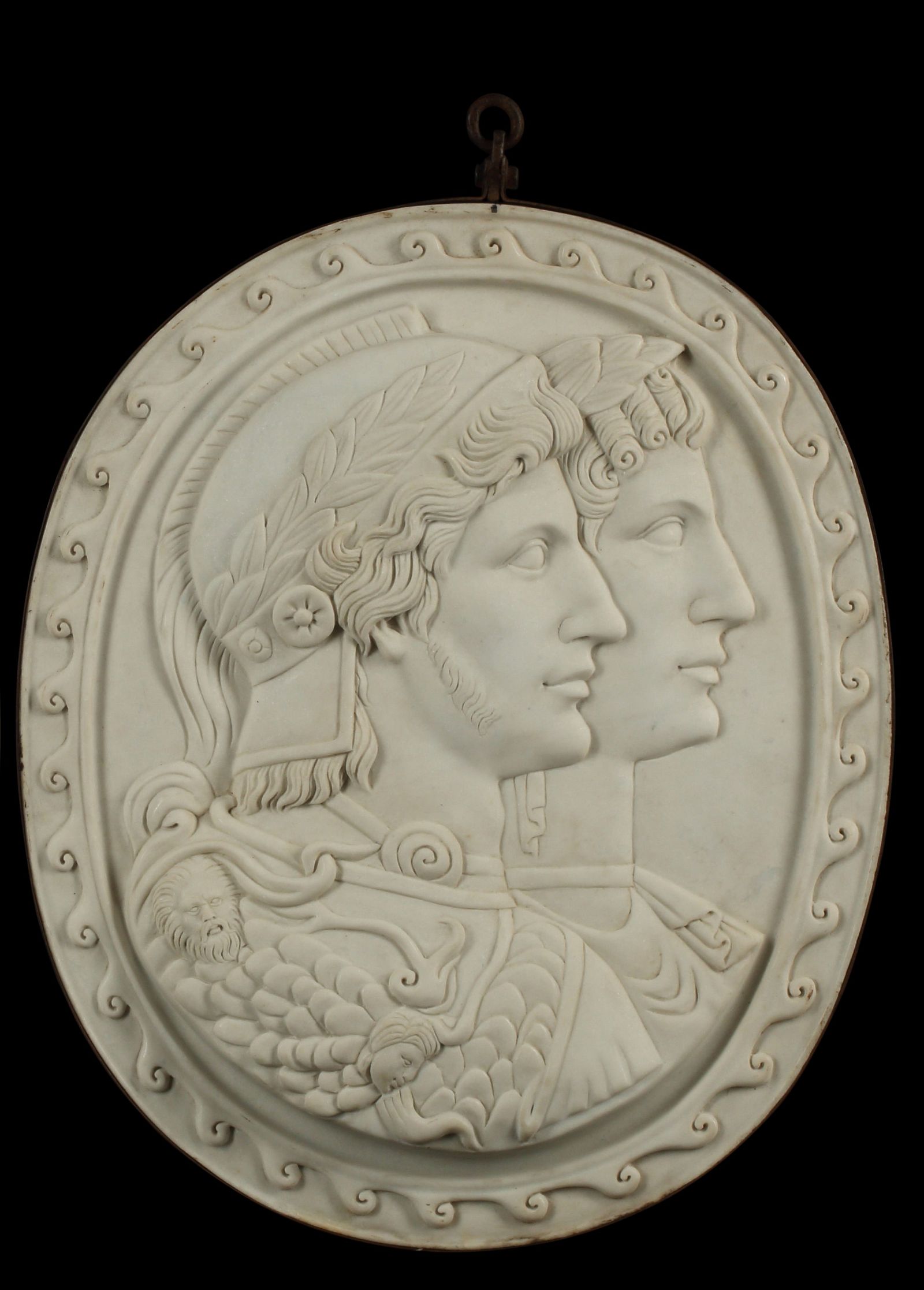 A ROMAN STYLE CARVED MARBLE PORTRAIT