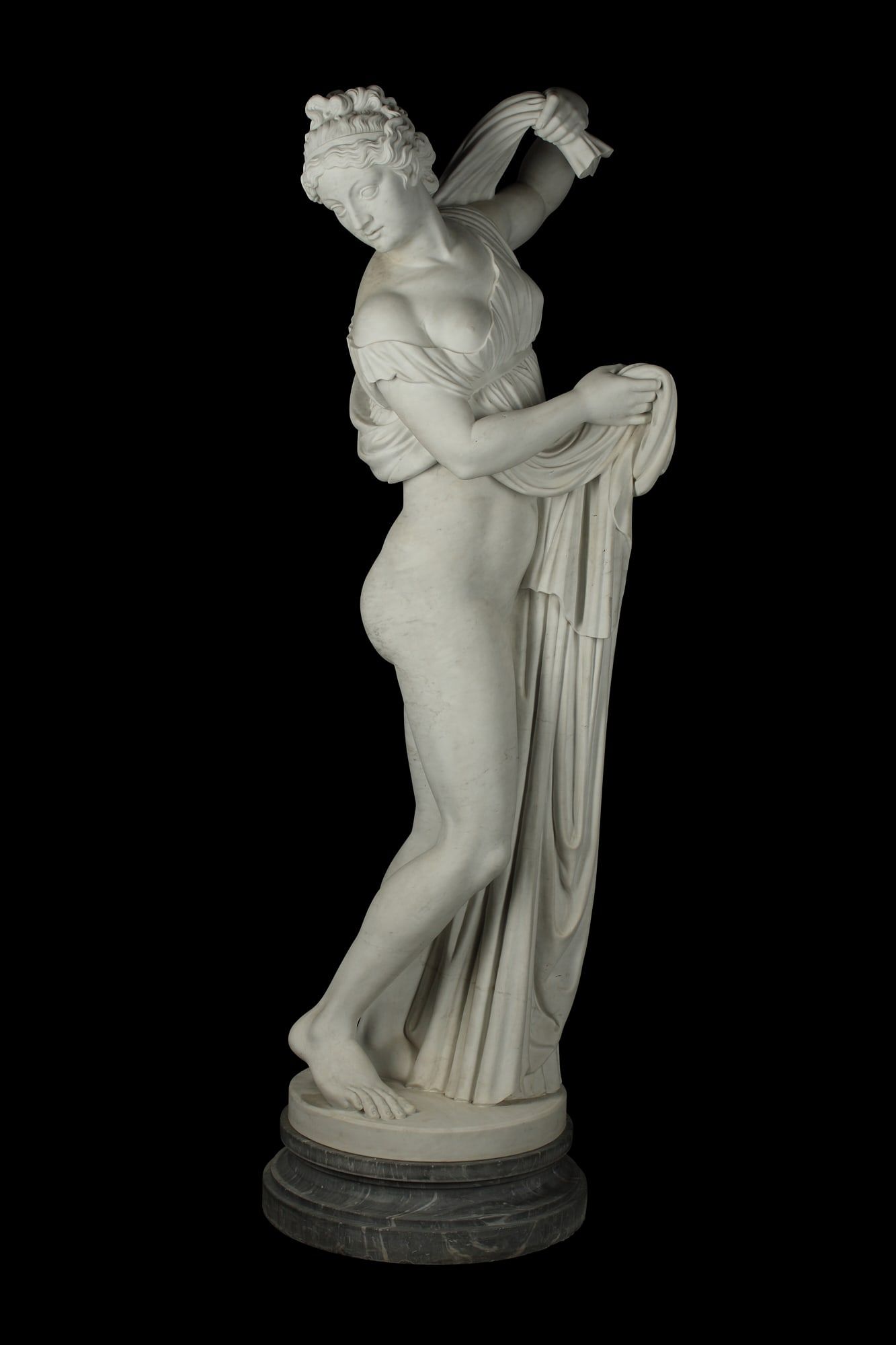 AN ITALIAN MARBLE FIGURE OF A CLASSICAL