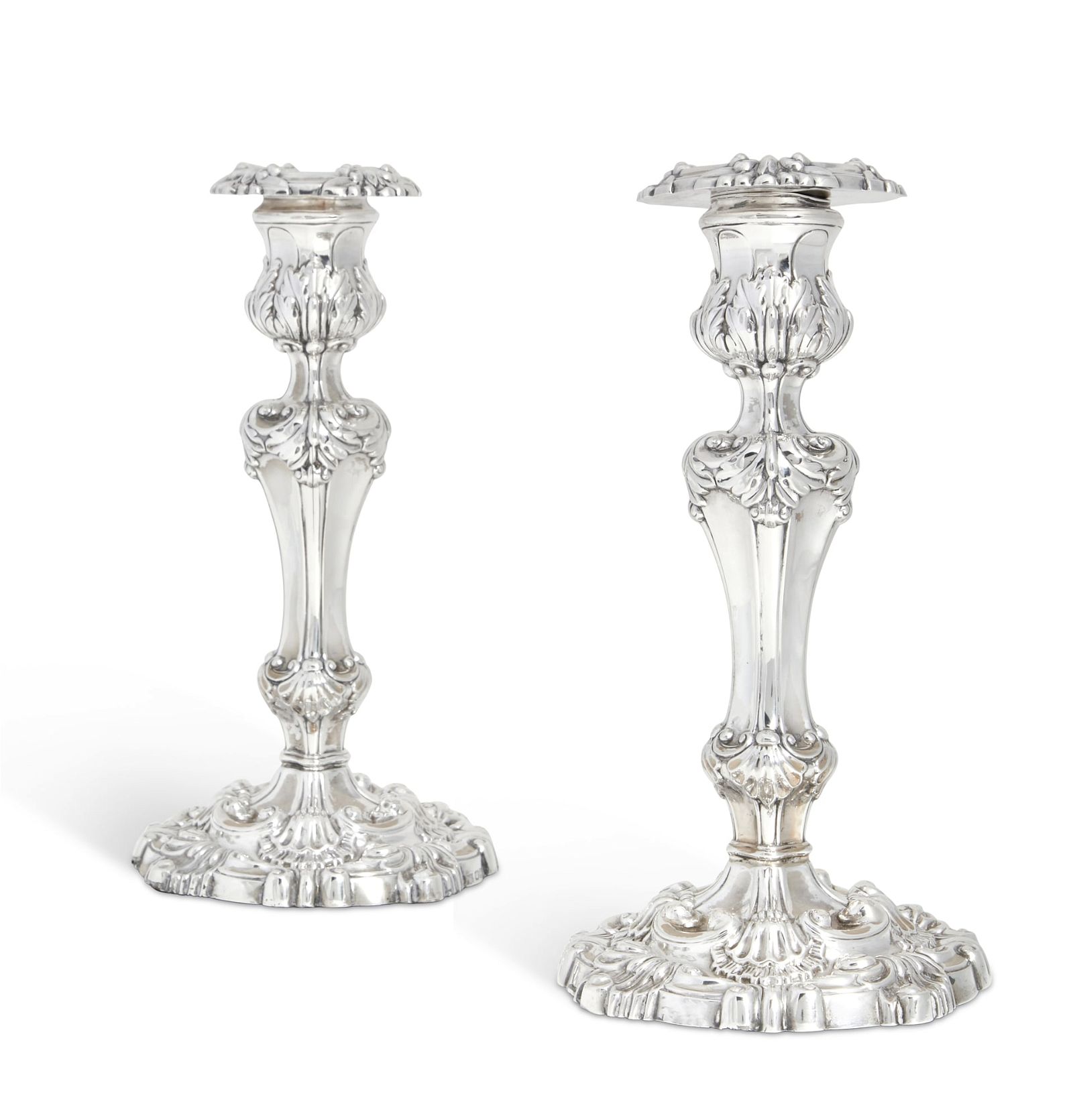 A PAIR OF VICTORIAN WEIGHTED SILVER