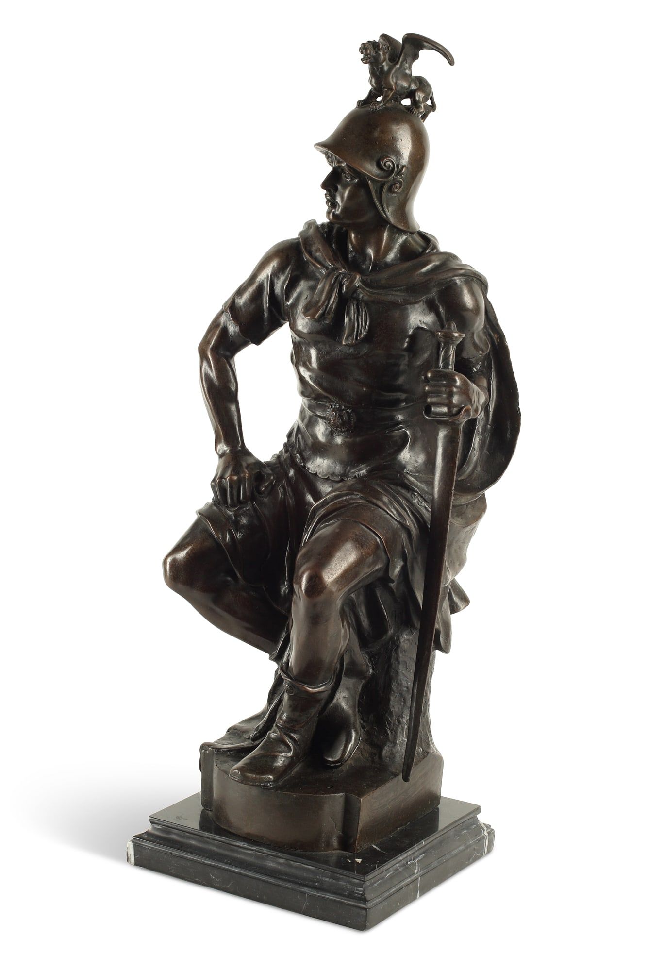 A CONTINENTAL PATINATED BRONZE