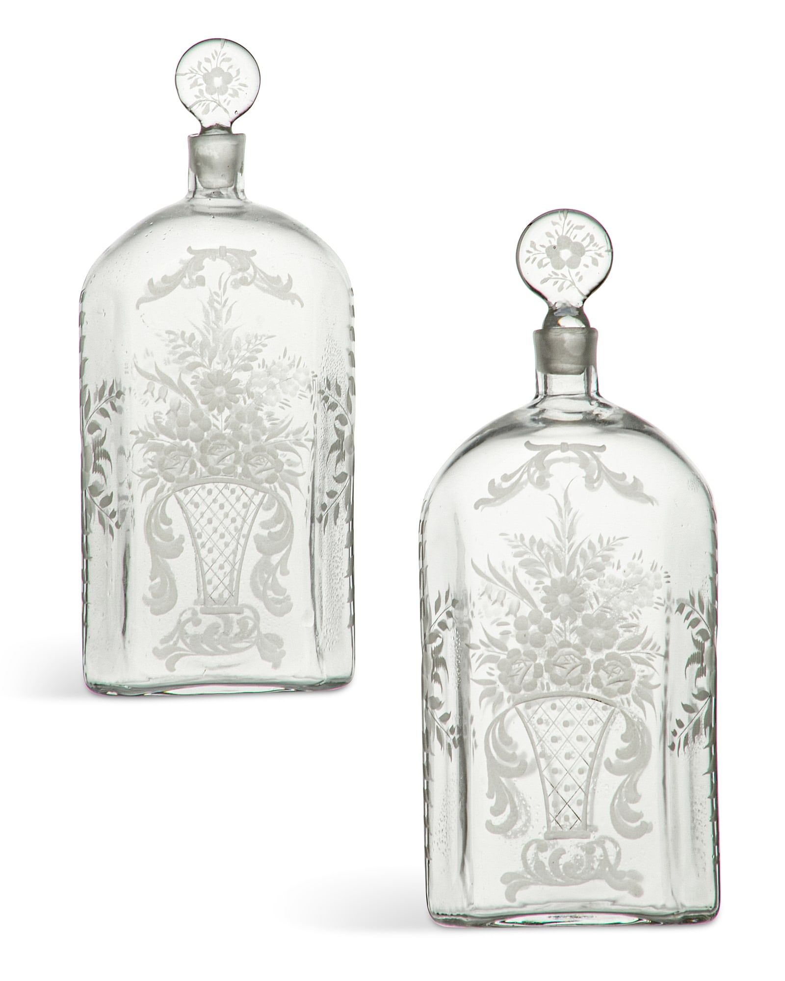 A PAIR OF CONTINENTAL DECANTERS