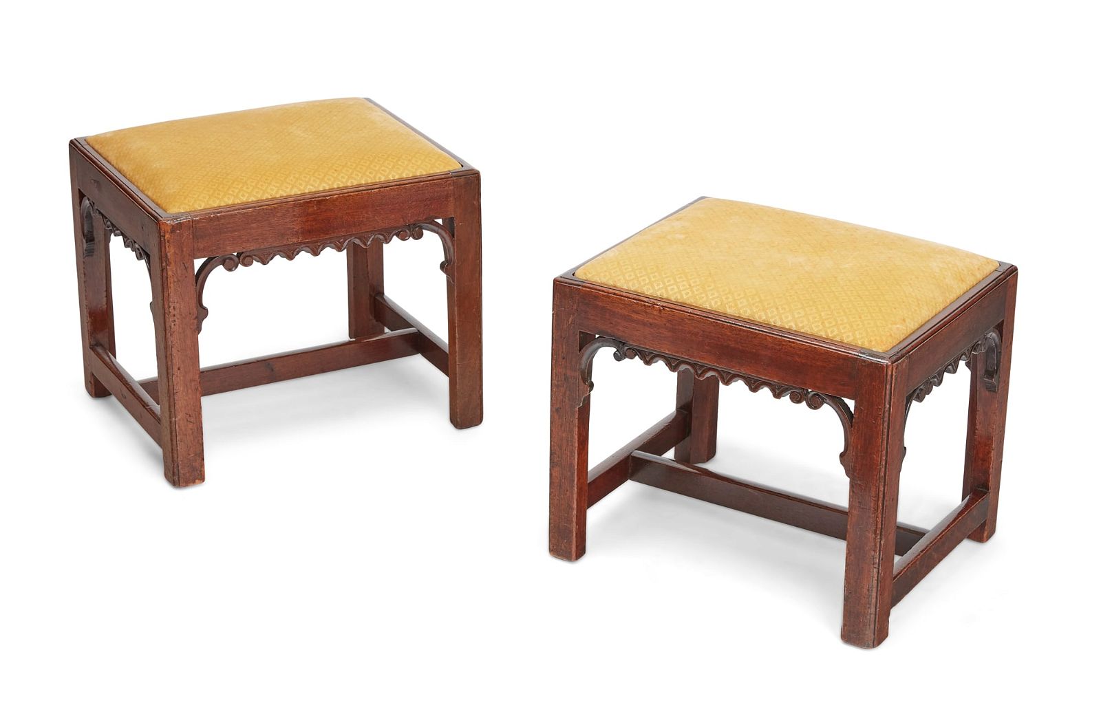 A PAIR OF GEORGE III MAHOGANY STOOLSA