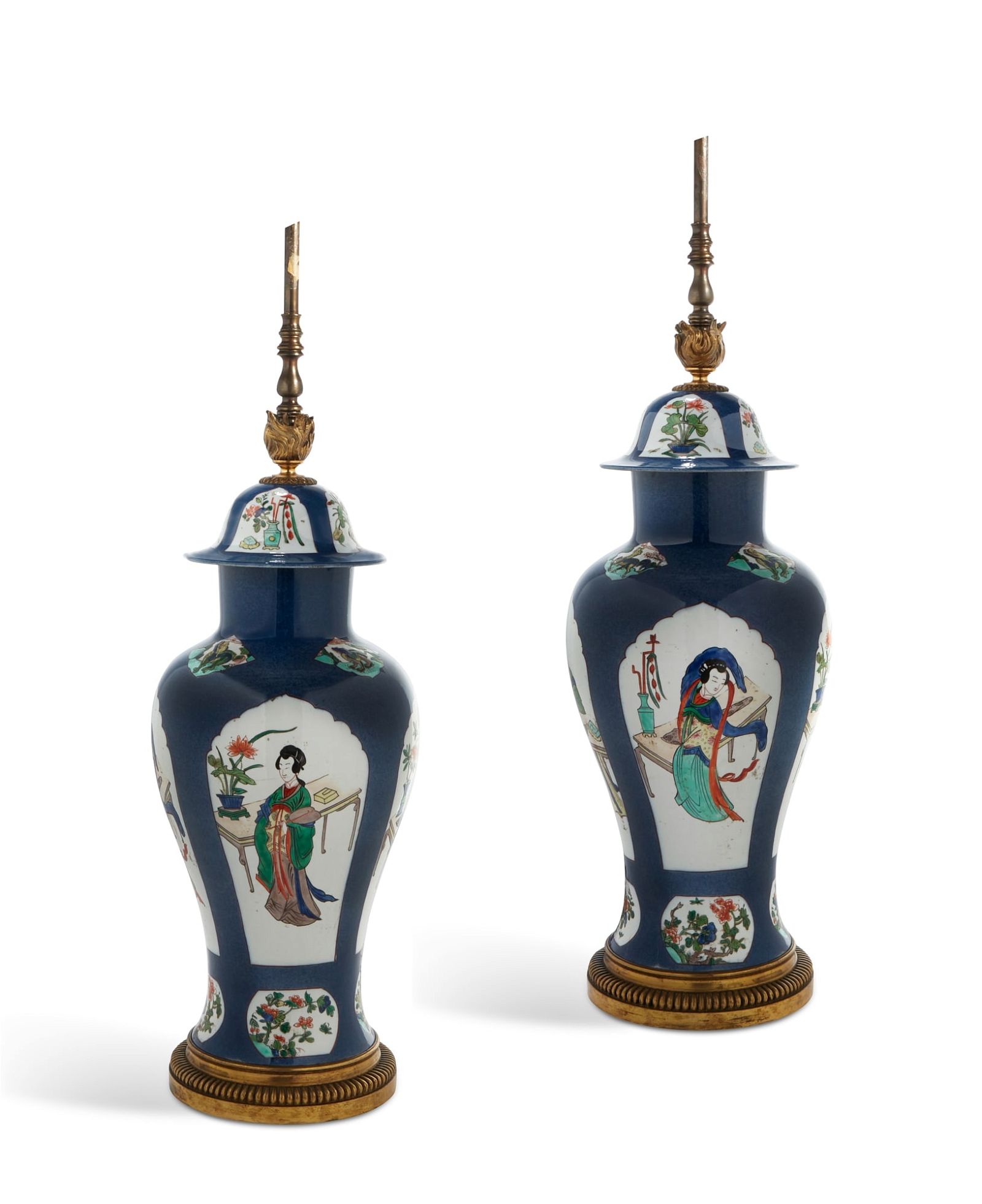 A PAIR OF CHINESE POLYCHROME GLAZED