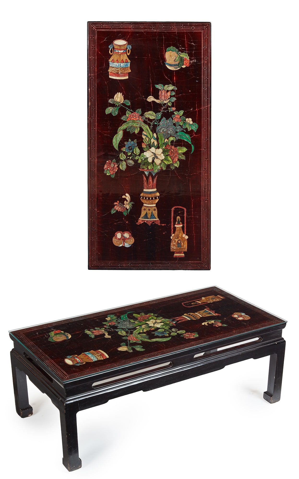A CHINESE LACQUER LOW TABLEA Chinese