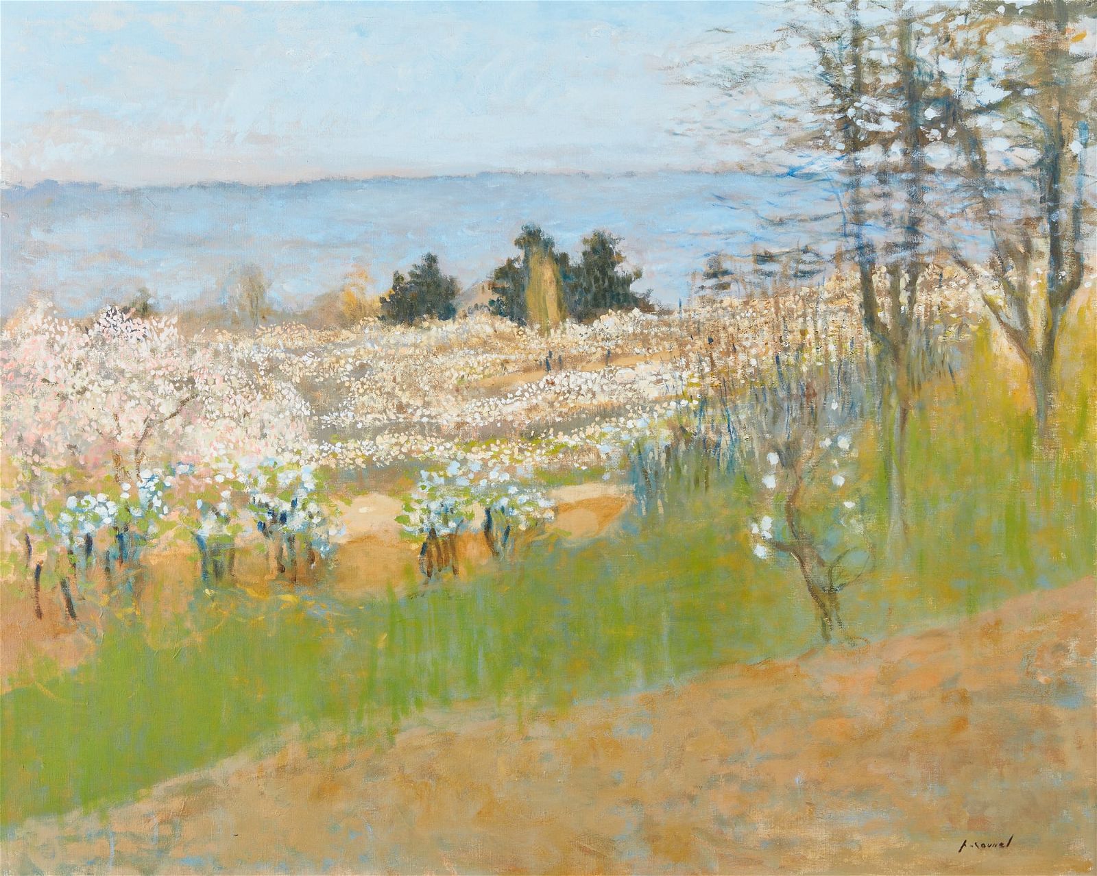 FRENCH SCHOOL, LANDSCAPE WITH BLOSSOMING