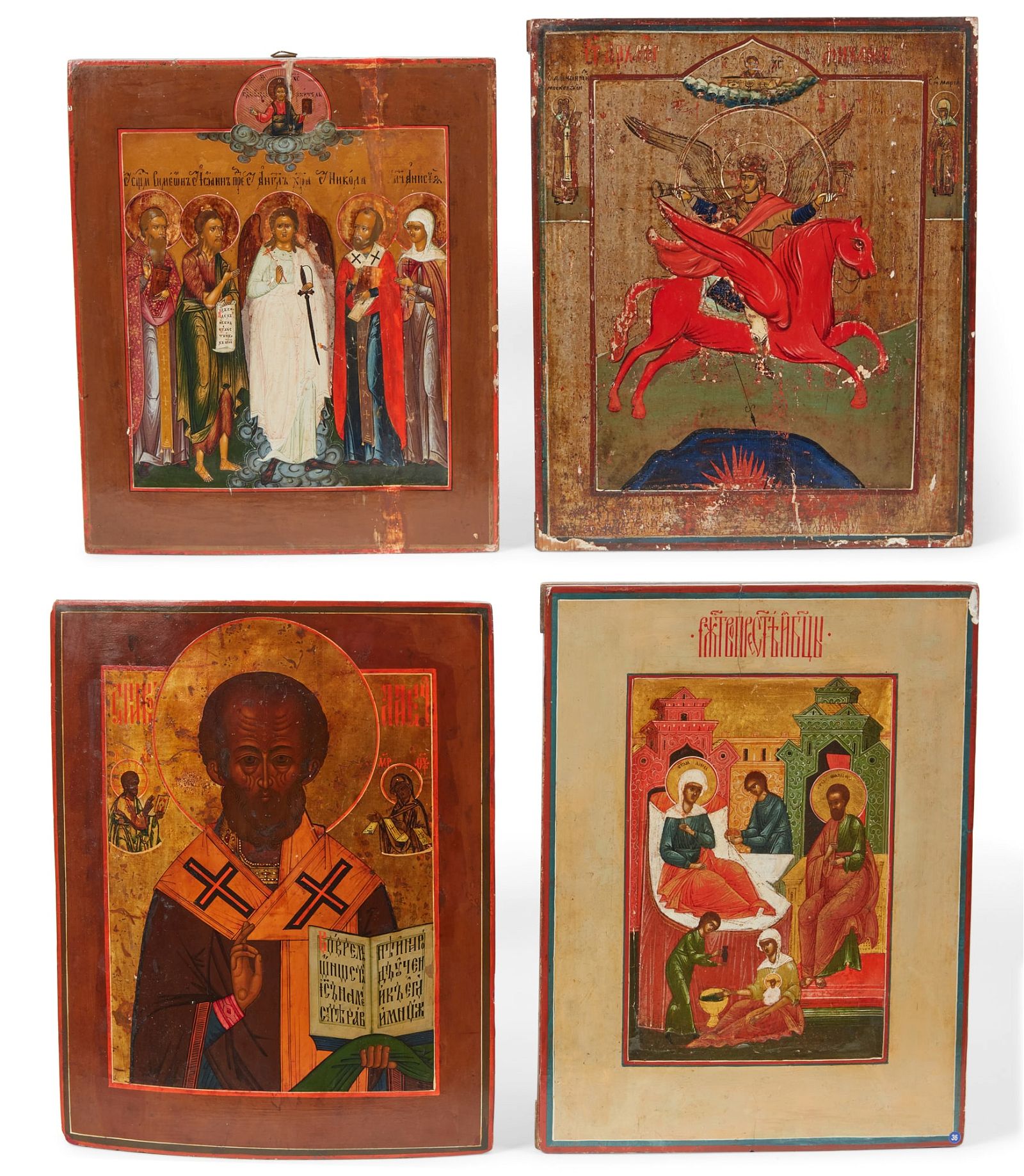 FOUR RUSSIAN ICONS, 19TH CENTURYFour