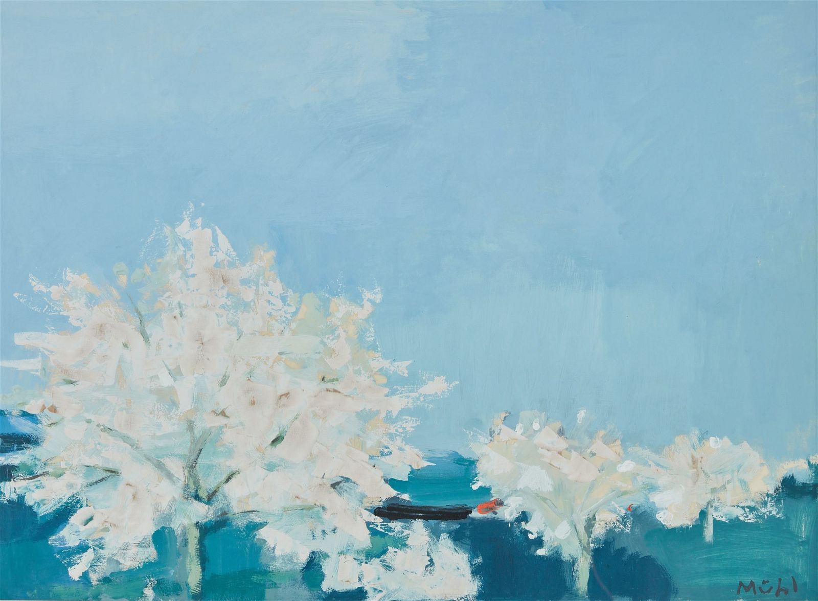 ROGER MUHL, BLOSSOMING TREES IN