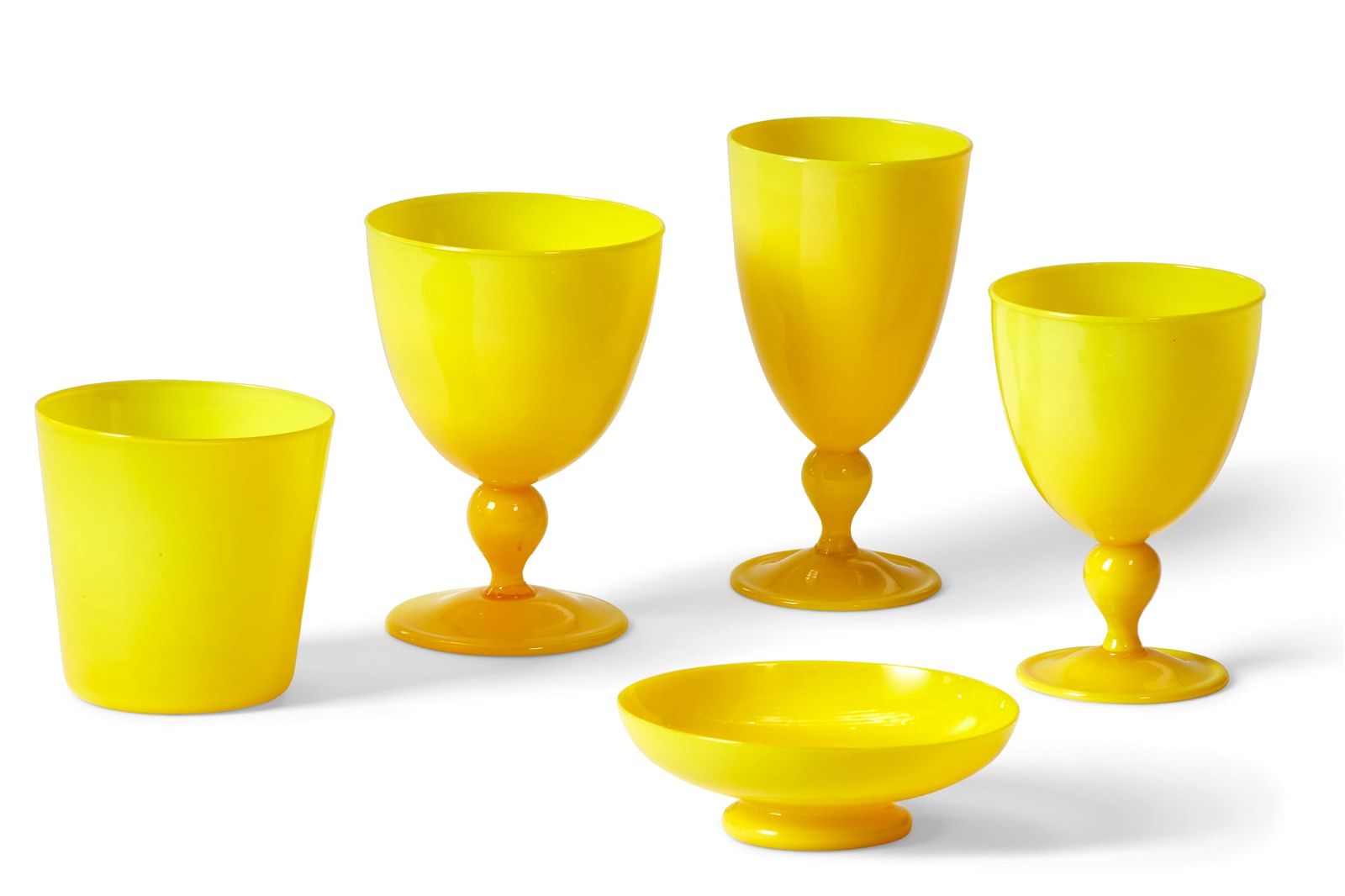 A SUITE OF VENETIAN YELLOW TABLE