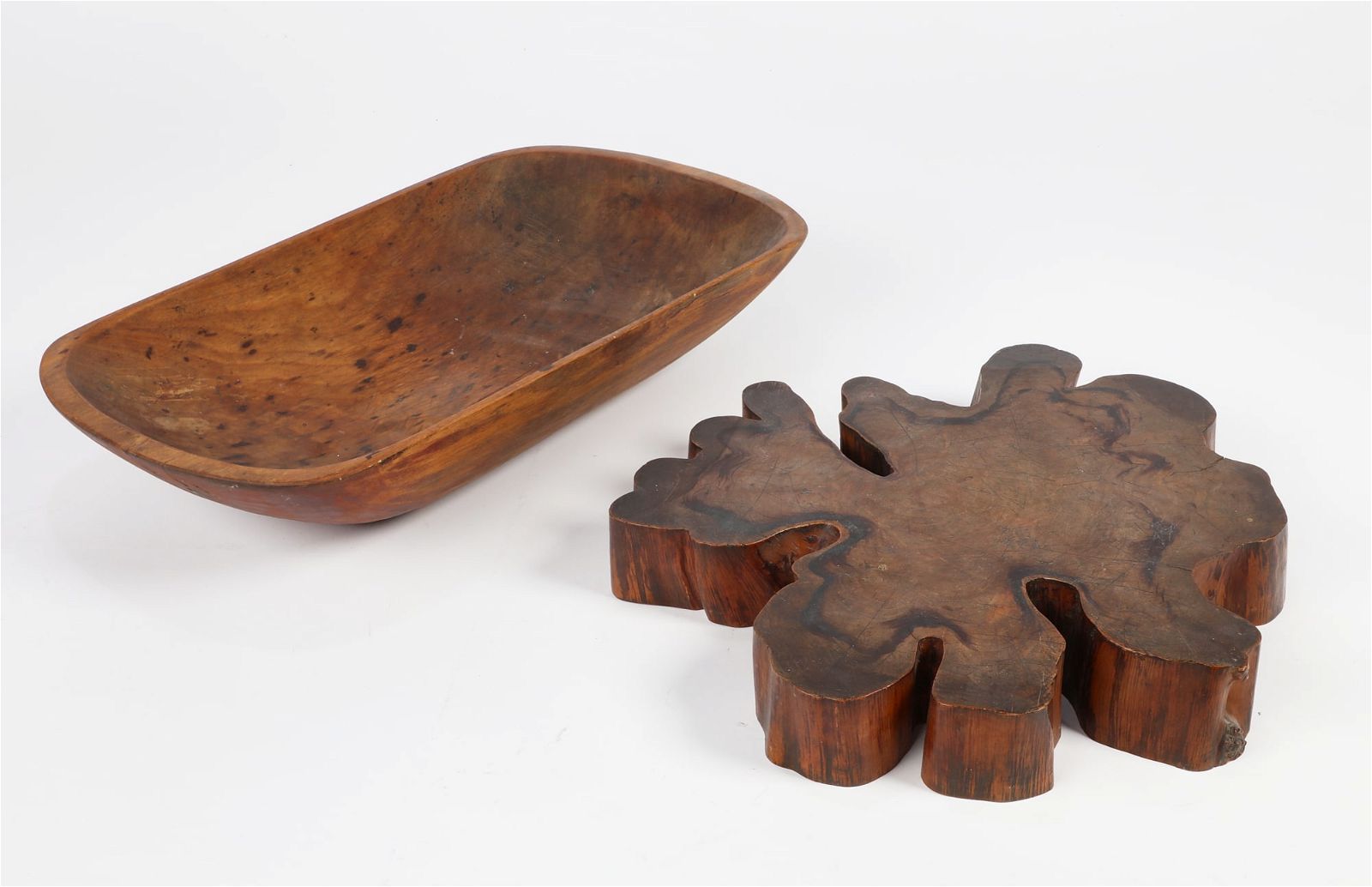 AN AMERICAN WOOD TRENCH BOWL, 19TH