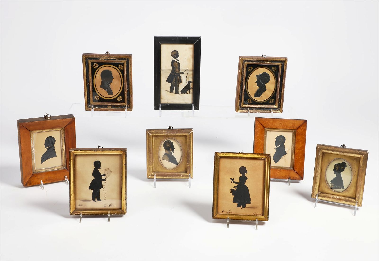 A GROUP OF NINE SILHOUETTES, 19TH