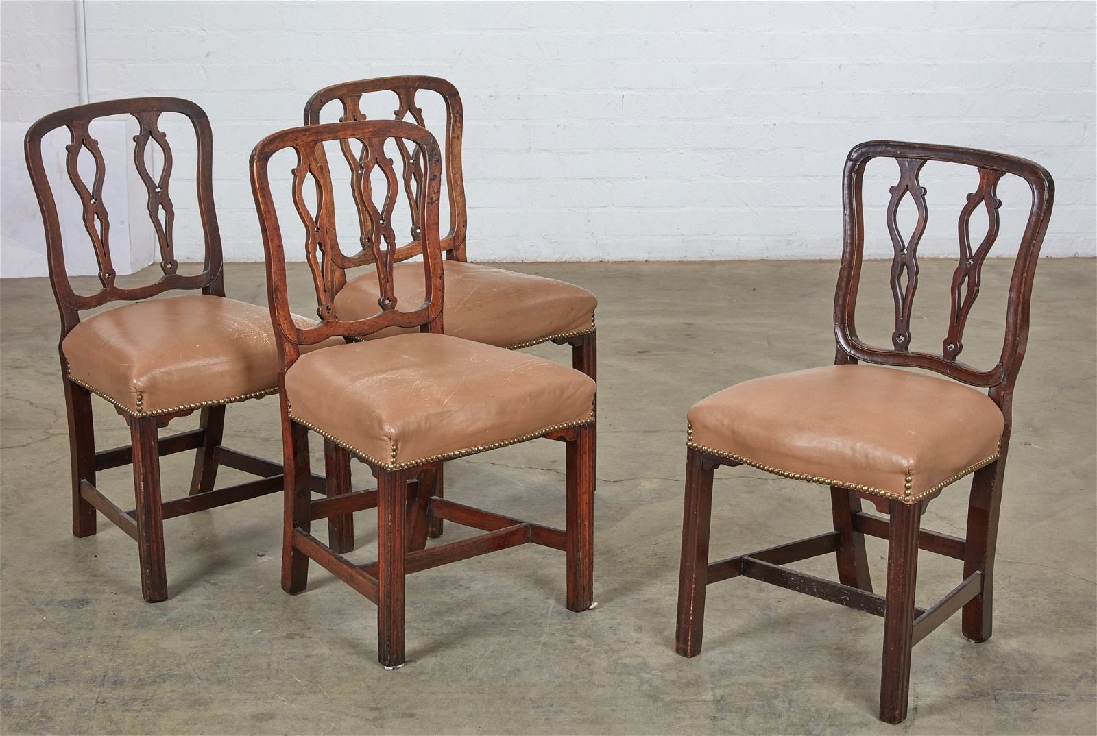 A SET OF FOUR GEORGE III MAHOGANY