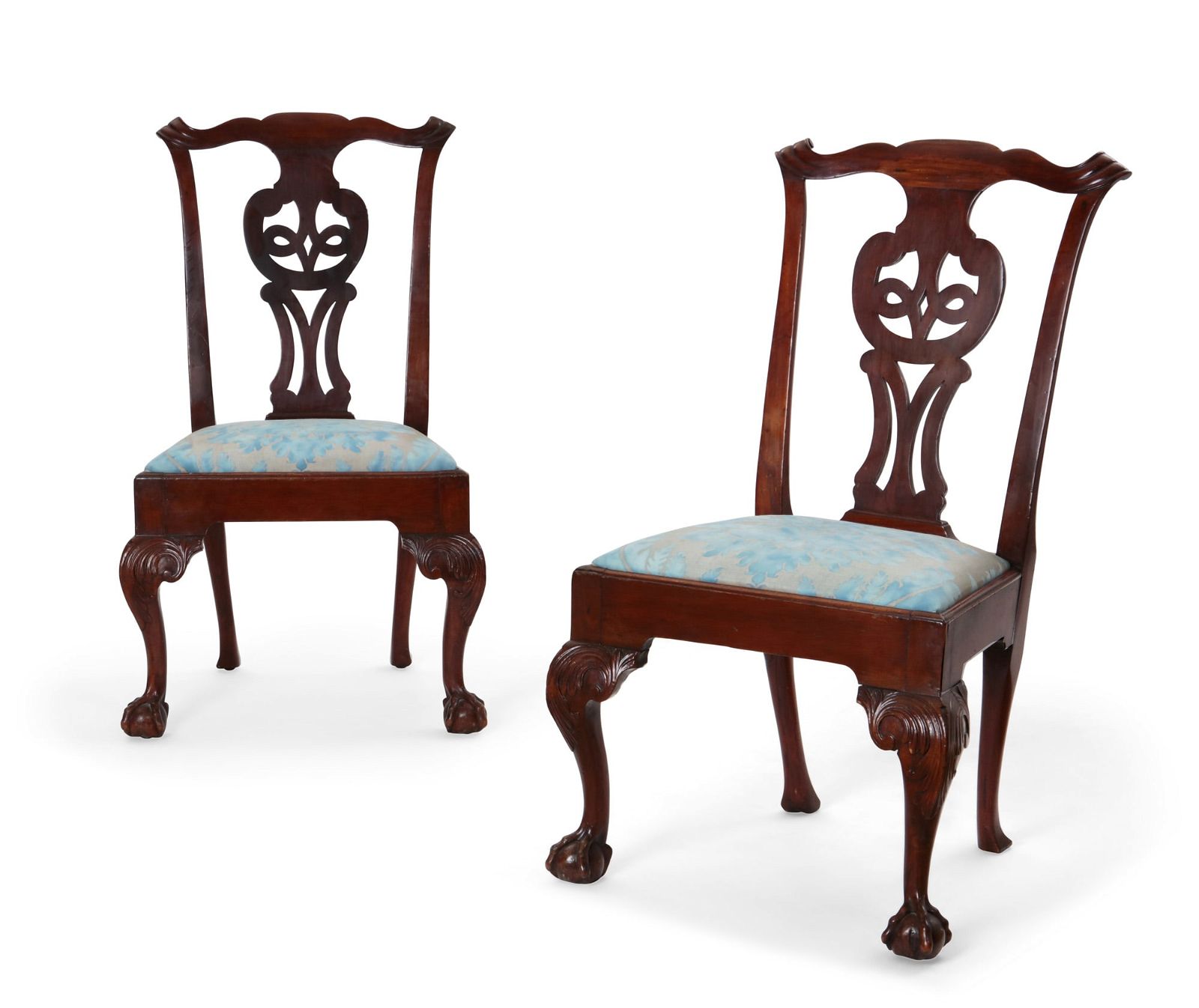 A PAIR OF CHIPPENDALE MAHOGANY