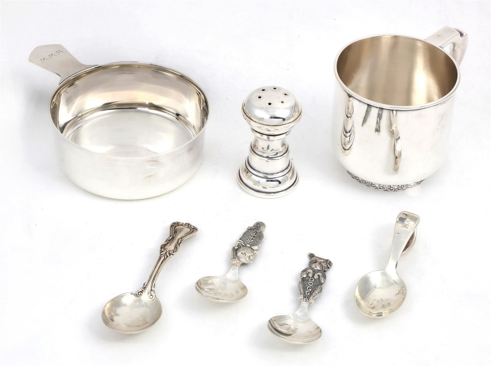 A GROUP OF AMERICAN SILVER CHILD'S