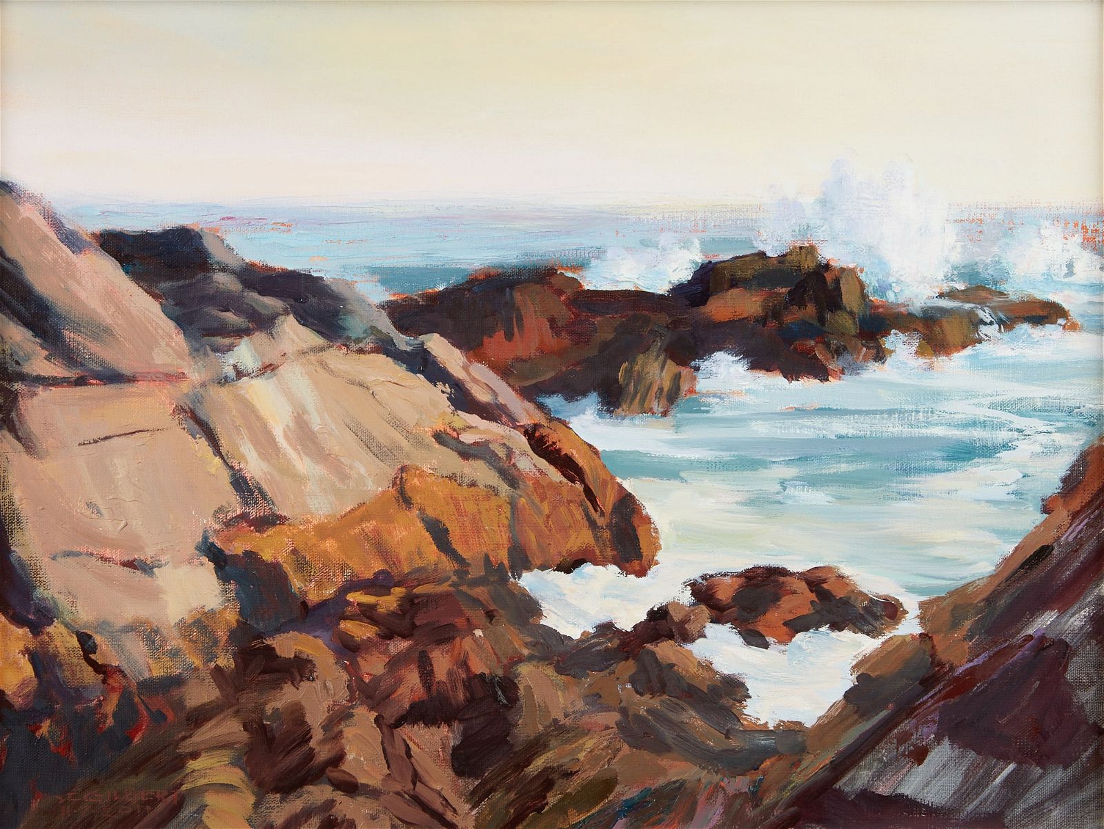 SUSAN GILBERT, WAVES CRASHING ON ROCKS,