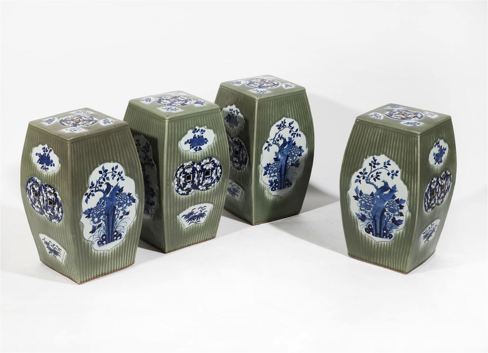 A SET OF FOUR CHINESE CERAMIC GARDEN