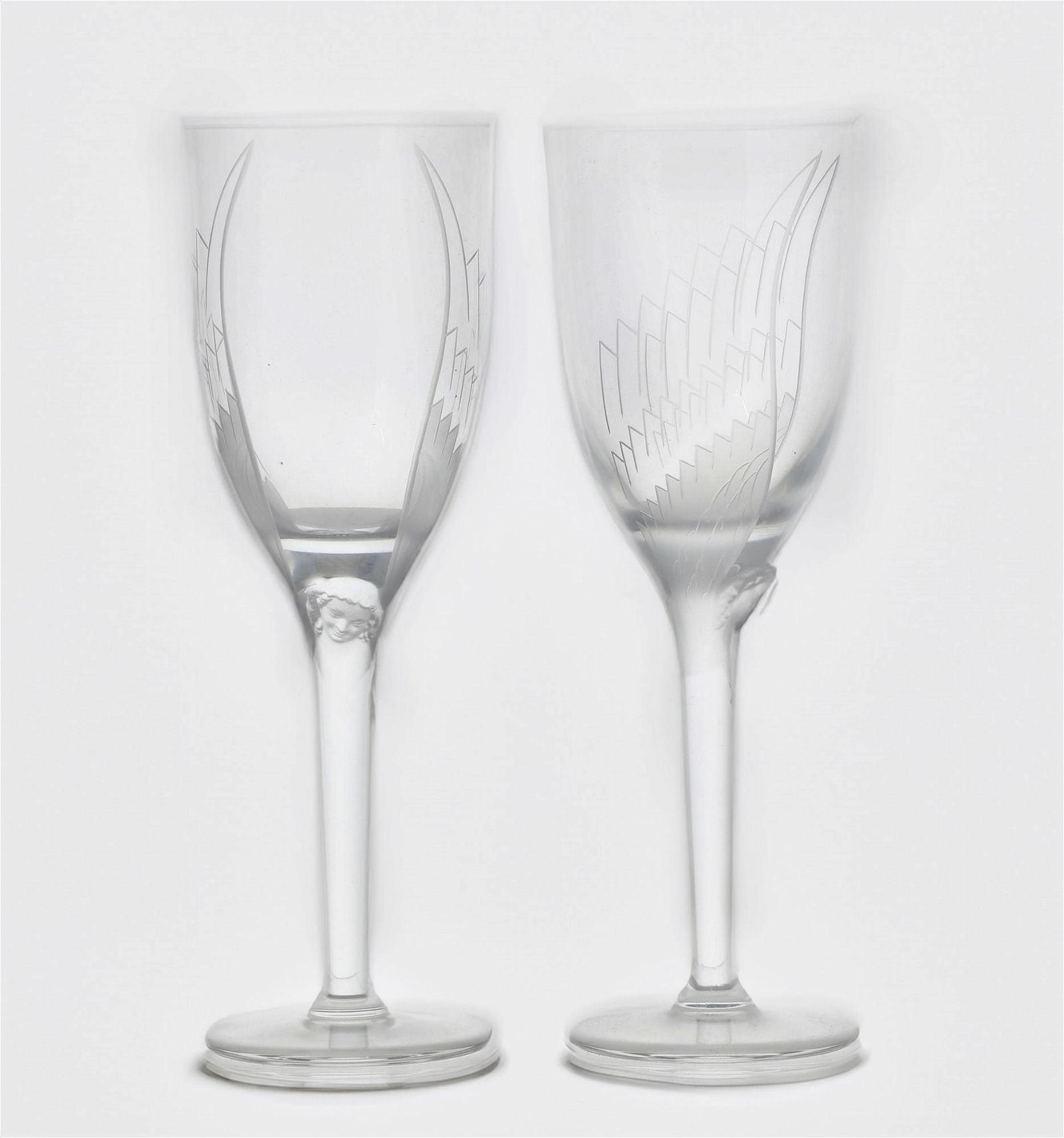 FIFTEEN LALIQUE GLASS CHAMPAGNE