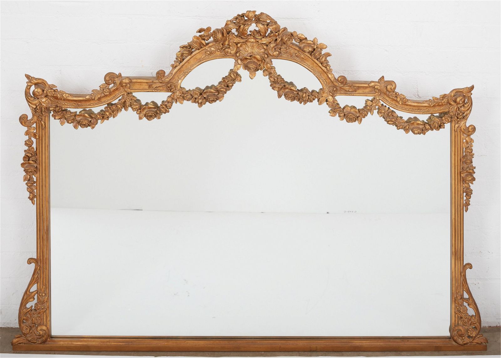 A LOUIS XVI STYLE GILTWOOD OVERMANTEL