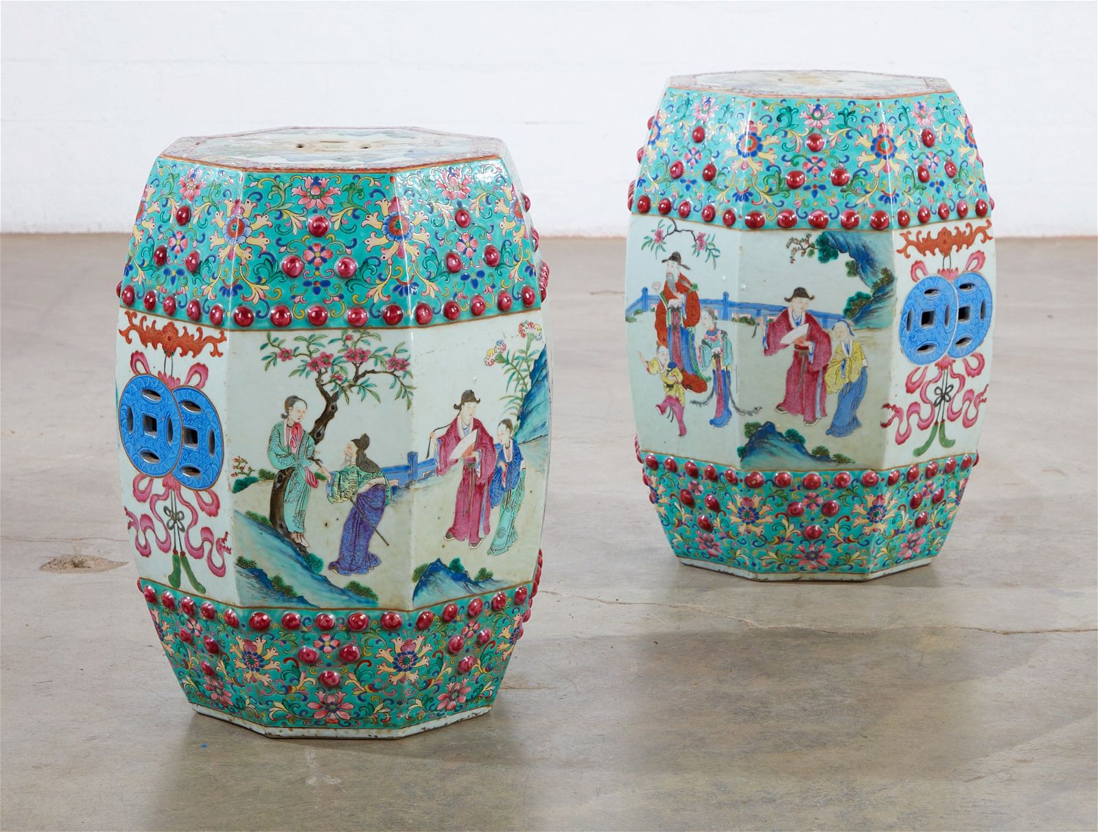 TWO CHINESE PORCELAIN OCTAGONAL