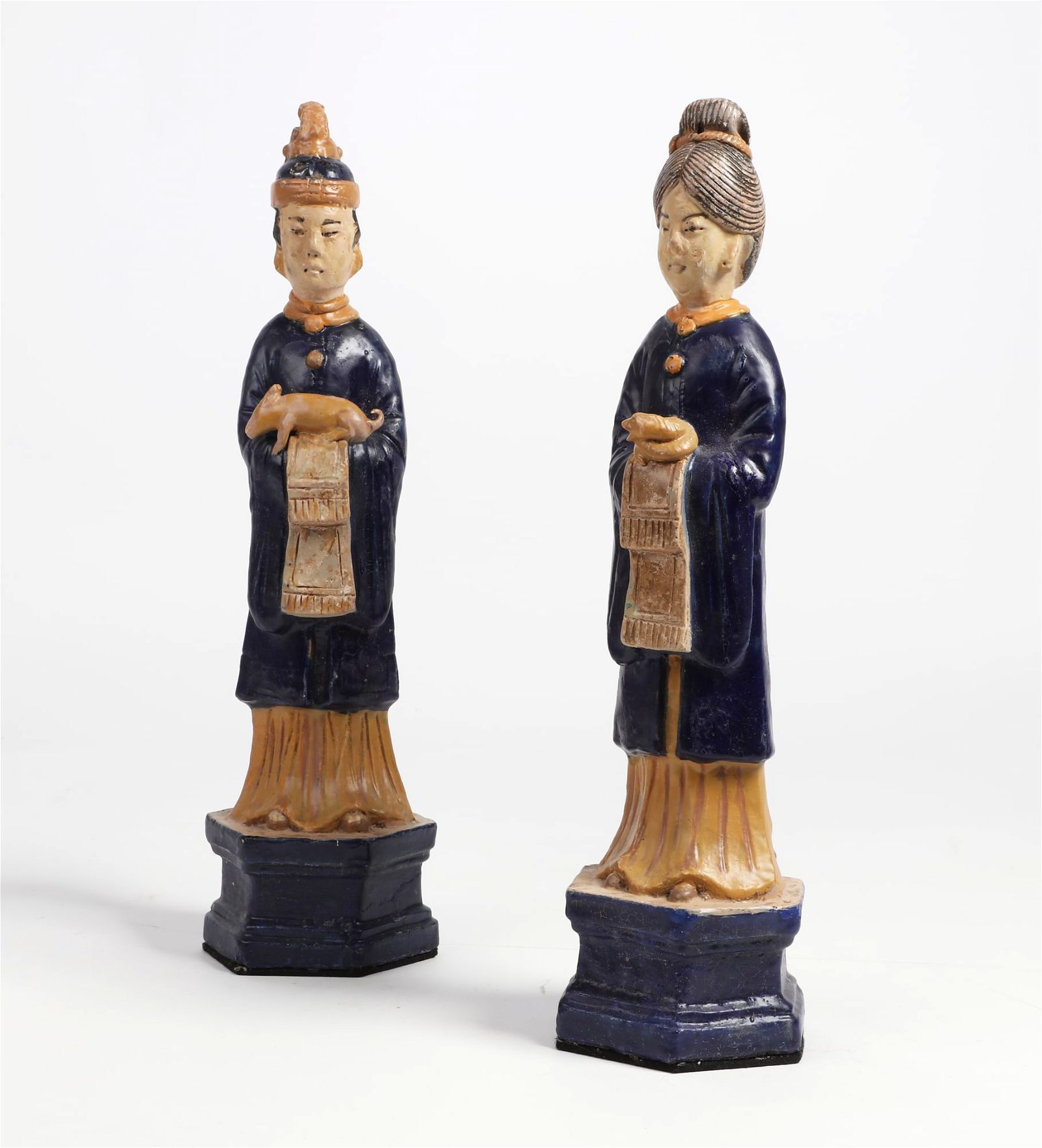 TWO CHINESE GLAZED EARTHENWARE