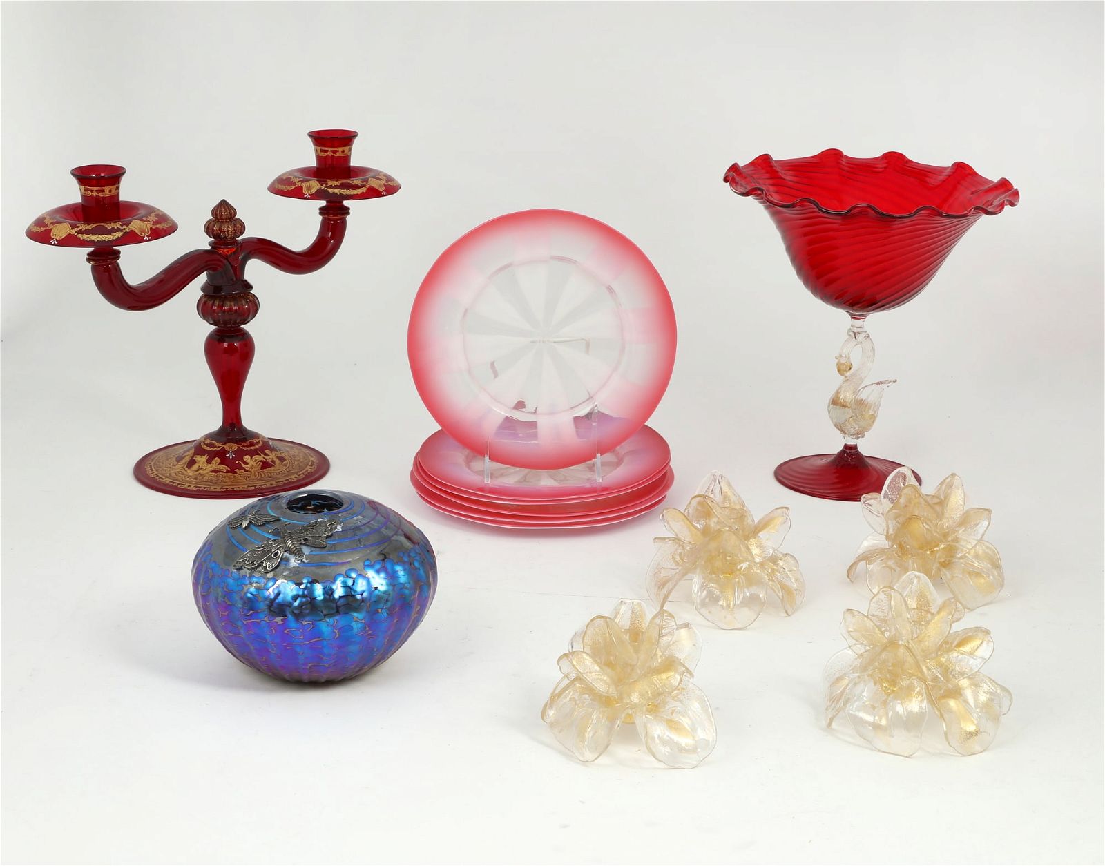 A COLLECTION OF VENETIAN GLASSWAREA