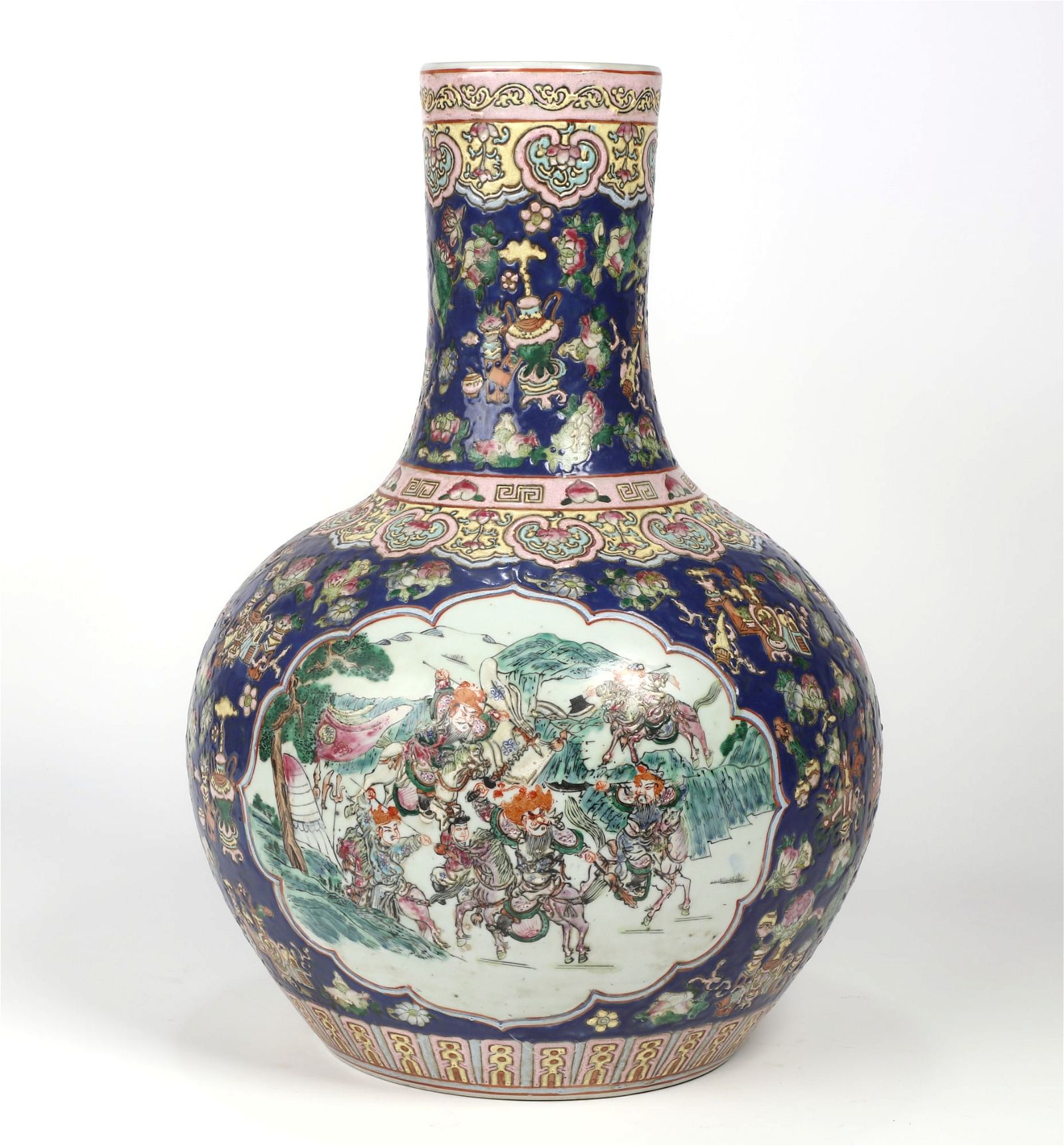 A CHINESE BLUE GROUND PORCELAIN