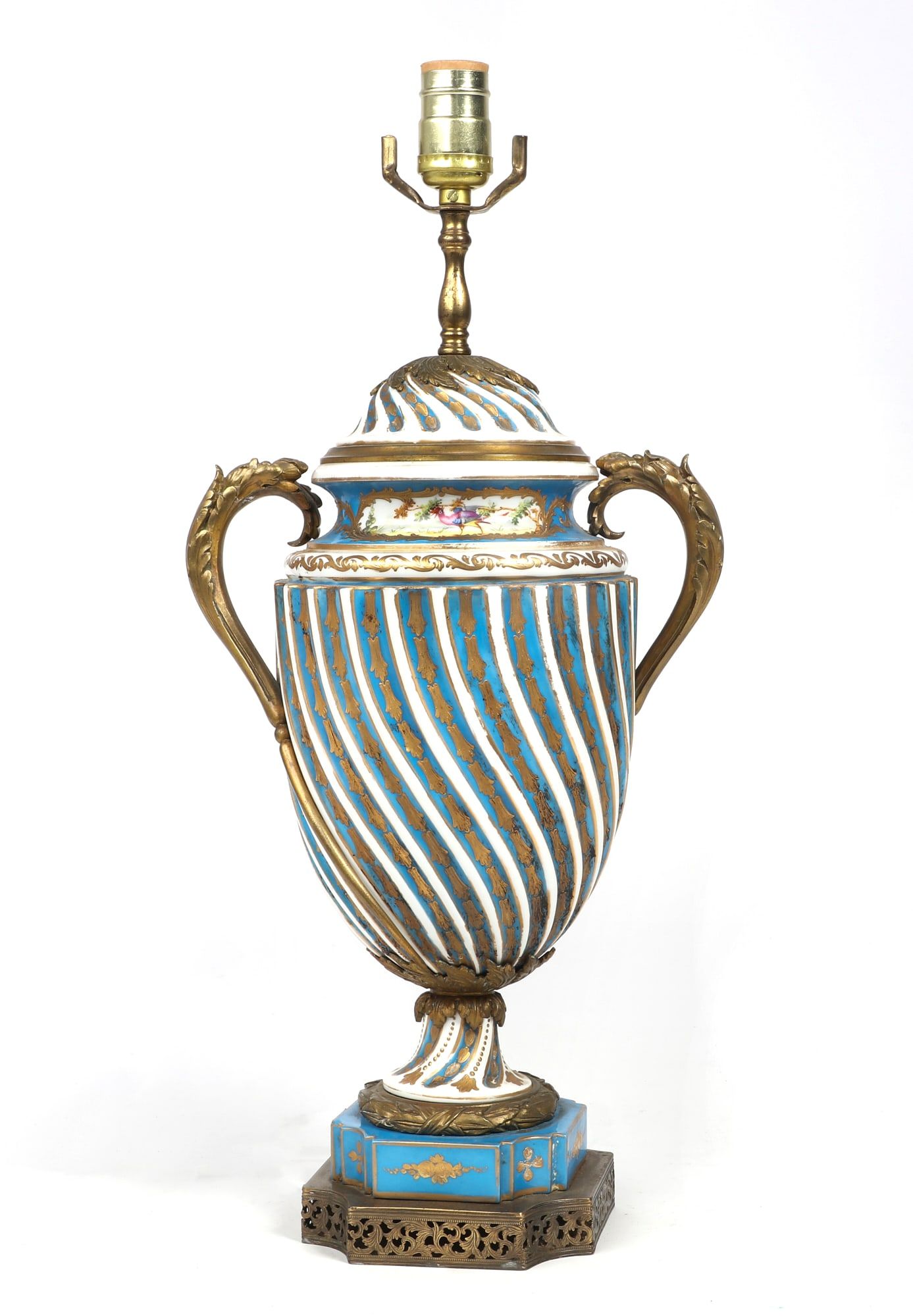 A GILT BRONZE MOUNTED SEVRES STYLE