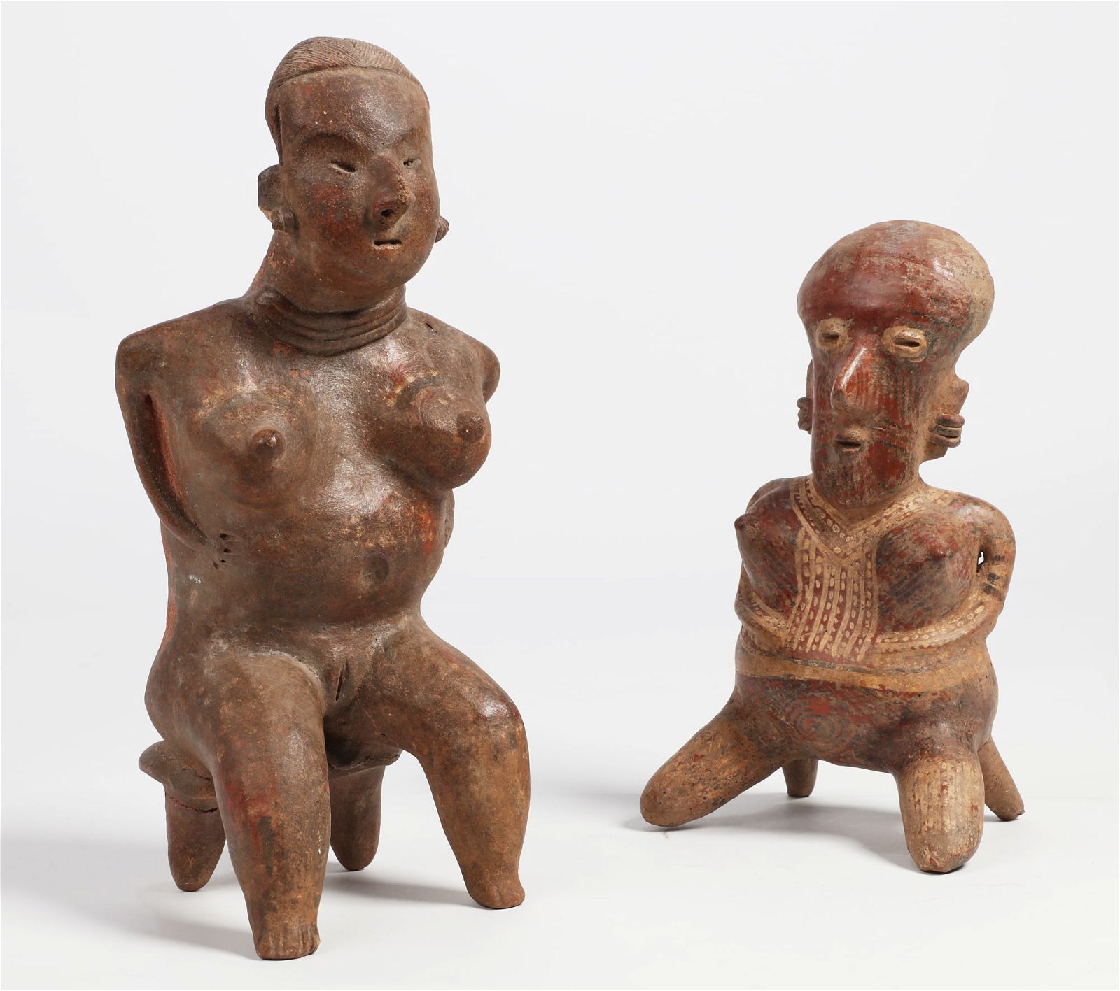 TWO SOUTH AMERICAN POTTERY FIGURESTwo