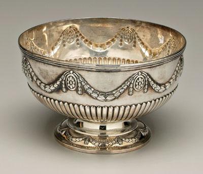 English silver center bowl fluted 90a13