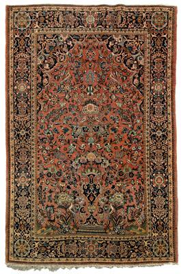Modern Tabriz rug one end with 90a26
