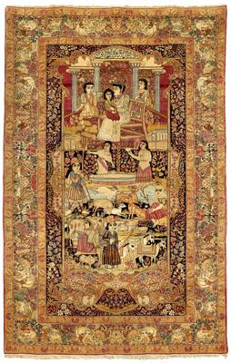 Fine pictorial Lavar Kerman rug, central