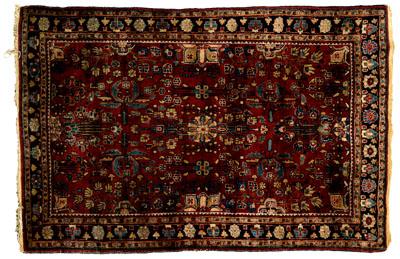 Sarouk rug, floral and geometric