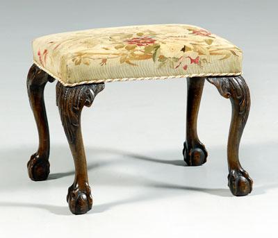 Chippendale style upholstered stool  90a35