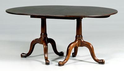 Queen Anne style two-pedestal table,