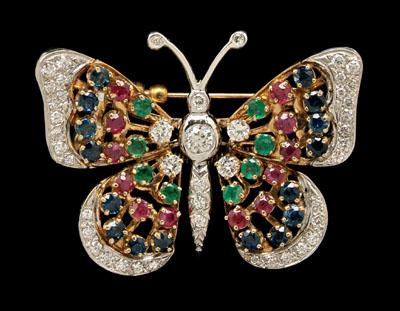 Multi gemstone butterfly brooch  90a5c