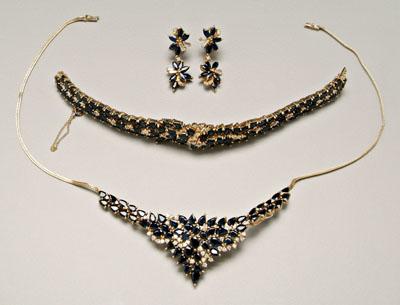 Sapphire, diamond necklace, bracelet,