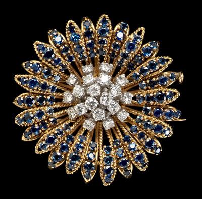 Circular Sapphire diamond brooch  90a64