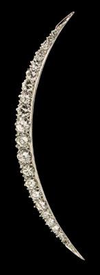 Diamond crescent brooch, 21 graduated