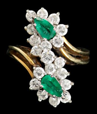 Emerald and diamond ring by pass 90a77