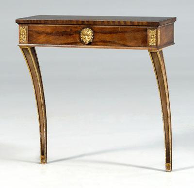 Regency style walnut console table,